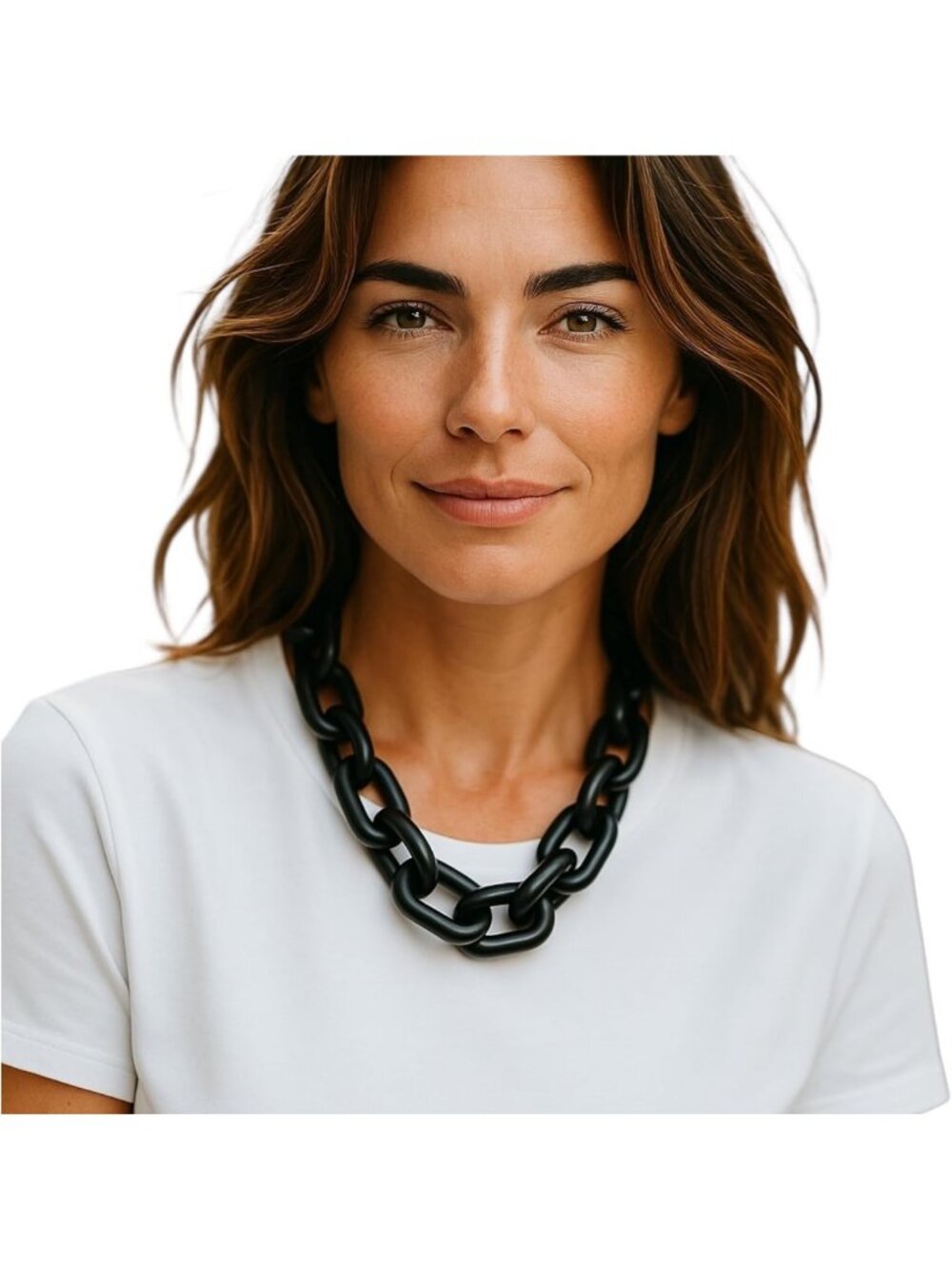 Chunky Resin Acrylic Link Necklace - Bold Statement Chain Jewelry for Women